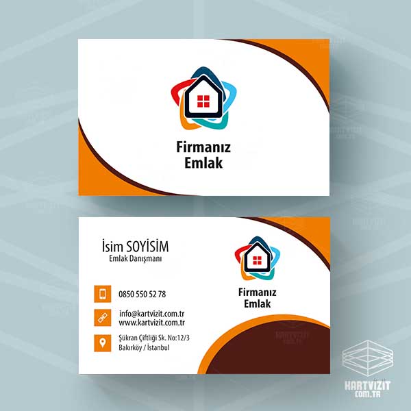 Emlak Köşe Desenli Kartvizit